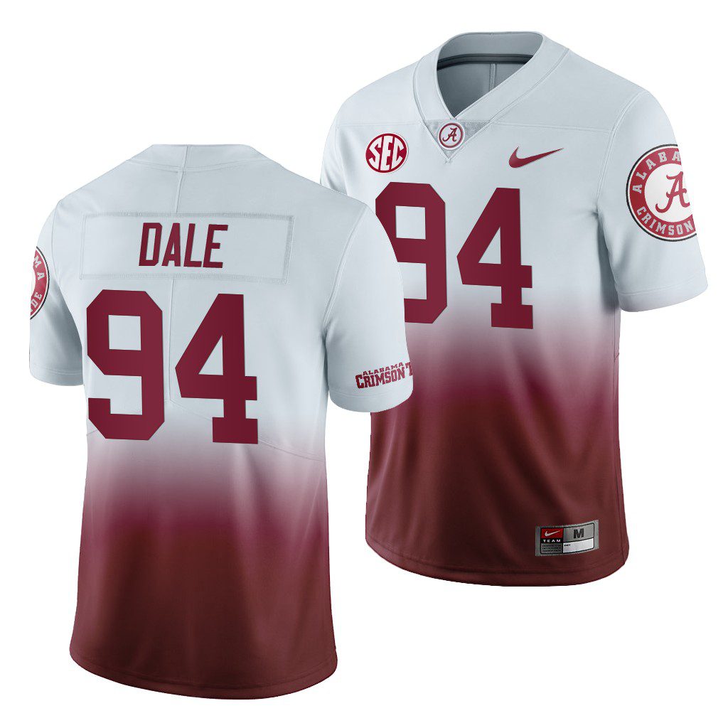 Men's Alabama Crimson Tide D.J. Dale #94 Color Crash Gradient 2019 NCAA College Football Jersey